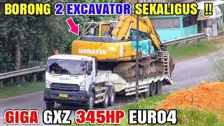 BORONG !! 2Excavator SEKALIGUS Pembuktian Truk GIGA GXZ 345HP HINO SG 260 TH, DumpTruk FUSO 220PS