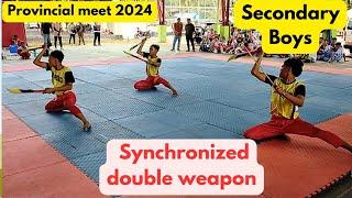 synchronized double weapon secondary boys Provincial meet 2024 #arnis #aurora #anyo