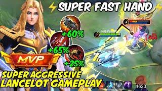 SUPER AGGRESSIVE LANCELOT SUPER FAST HAND GAMEPLAY 2024LANCELOT BEST BUILD 2024 | MLBB