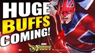 CAPTAIN BRITAIN NEW TEAM! Reworks Coming! THIS WEEK UPDATE?, Time Heist Buffs | Marvel Strike Force