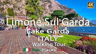  Limone Sul Garda, Italy Walking Tour | Ciclopista del Garda | 4K UHD with Subtitles