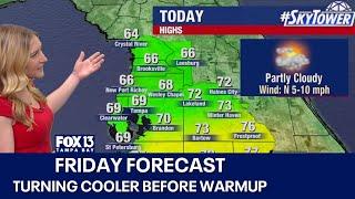 Tampa weather | Turning cooler before warmup