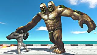 Two Head Temple Goro vs King Kong Evolution on Radiation Tank - Animal Revolt Battle Simulator