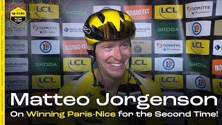 Jorgenson's First Reaction After Winning Paris-Nice Again! - INTERVIEW Paris-Nice stage 8