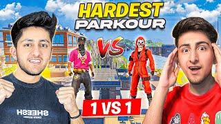Hardest Parkour Challenge As Gaming Vs Noob Brother 1 Vs 1 Who Will Win? - Garena Free Fire India