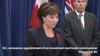 BC announces appointment of an investment and trade commissioner