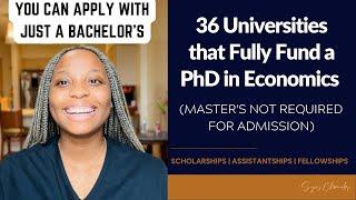 FULLY FUNDED PHD in ECONOMICS | GET ADMITTED WITH A BACHELOR’S DEGREE | ECONOMICS SCHOLARSHIPS