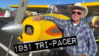 Cool 1951 Yellow Piper Tri-Pacer Airplane