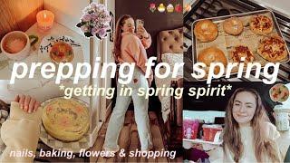 GETTING IN THE SPRING SPIRIT VLOG 2025 PREPARING FOR SPRING *nails, spring shopping & baking*