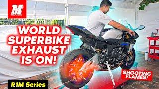 Yamaha R1M Gets An Akrapovic World Superbike Exhaust! | R1M Series Part 3 | Motomillion