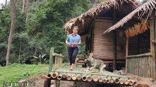 The girl herself built a beautiful bamboo house in the forest - From start to finish|Ana's rural...