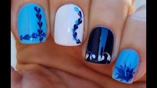 Blue NAIL ART Ideas - EASY NAILS Tutorial For Beginners - Manicure At Home