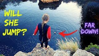 Ella goes CLIFF JUMPING