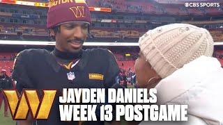 Jayden Daniels speaks following statement win over Texans, 3 pass TD + 1 rush TD