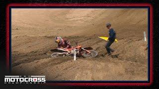 Chase Sexton pulls off track after hard crash in Moto 1 at Fox Raceway | Motorsports on NBC