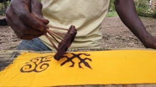 Traditional Ghana Adinkra Symbols Fabric Printing In Ntonso