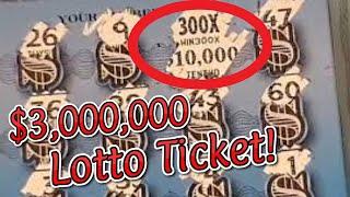️ $3,000,000 Winning Lottery Ticket Scratched Live ️ Largest Lotto Scratch Winner Ever on YouTube!