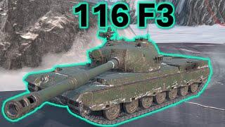 NEW TIER X tank: 116 F3 gameplay 4 battles | Tanks Blitz (танкс блиц)