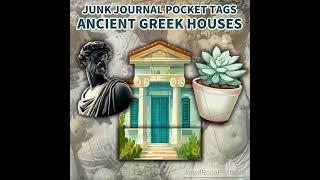 Junk Journal Pocket Ideas - Ancient Greek Houses Loaded Envelope - #angelroonprintable #ephemera
