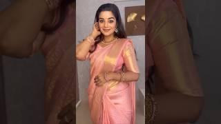 Pastel pink ￼Kanjeepuram Silk saree Draping | RealApsara