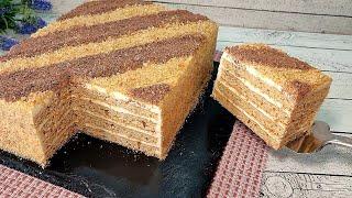 A recipe from childhood! KUTUZOV cake! A quick, inexpencive and very tasty Nut and honey cake!
