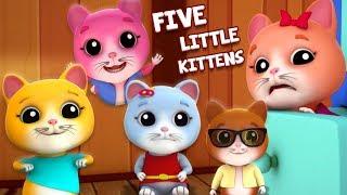 пять маленьких котят | детский сад песни | Five Little Kittens | Rhymes For Kids | Children Songs