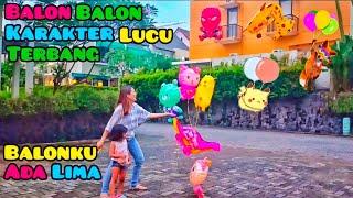 Balon Karakter Lucu Pada Terbang - Balon Balon Terbang Tinggi - Balonku Ada Lima Lagu Anak Populer