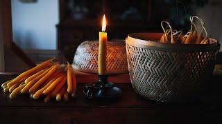 Turning ten pounds of beeswax into dipped candles