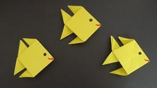 How to make easy Origami Fish for kids in under 3 minutes