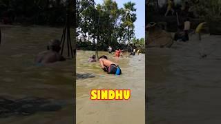 Village Hand Fishing in Shallow Pond Catching Fresh Fish #Shorts
