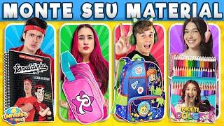 Monte seu MATERIAL ESCOLAR de YOUTUBERS ️ Escolha seu Material do Enaldinho, Emily Vick, Luluca...