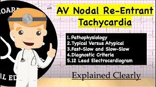 AV Nodal Re-Entrant Tachycardia Basics - Pathology, Typical Vs Atypical, ECG | Clinical Medicine