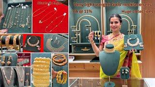 HeeraBhai Jewellers Very light weight 22k Gold chains,bangles,necklace sets,earrings with prices ️