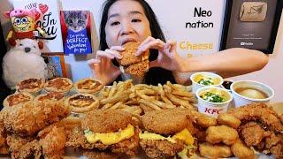 KFC MAC 'N CHEESE ZINGER! Cheesy Crispy Chicken Sandwich, Extra Crispy Fried Chicken - Mukbang ASMR