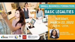 Small Business Formation - Basic Legalities