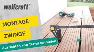 Montagezwinge: Zum Ausrichten von Terrassendielen | wolfcraft