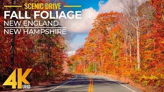 4K Autumn Scenic Roads of New Hampshire - Beautiful Colors of Fall Foliage Season in New England