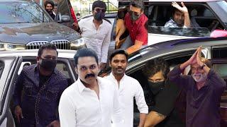 Celebrities With their Super Cars & Mass Arrival | Kollywood Actors | Tamil Cinema Celebrities