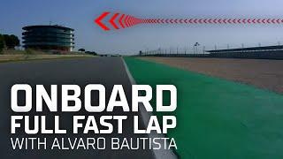 A fast FULL LAP ONBOARD Alvaro Bautista's bike around the rollercoaster  | #PRTWorldSBK