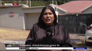 Pravin Gordhan | Sombre mood outside the home of the late struggle stalwart - Hasina Gori reports