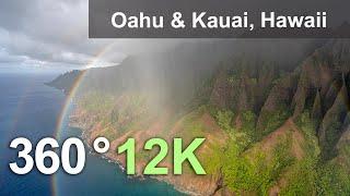 Oahu & Kauai, Hawaii. 360 aerial video in 12K.