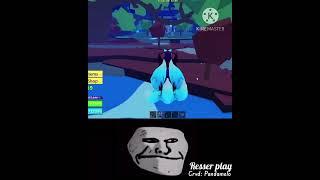 "Who is the luckiest Kitsune player?"-"Pandamelo" - Blox Fruits - Troll Face meme️