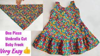 One piece Umbrella cut Baby Frock cutting and stitching  3-4 year| Baby Frock cutting and stitching