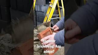 Beginner bricklaying #bricklaying #construction