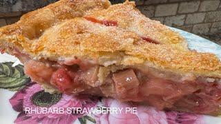 Tender Rhubarb Strawberry Pie