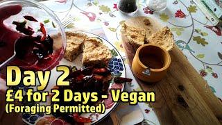 Limited Budget Challenge: 2 days, £4, Ambient Vegan, with Foraging - Day 2