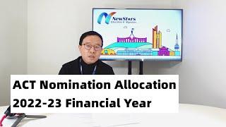 ACT Nomination Allocation (Interim Places) for 2022-23 Financial Year | Canberra Matrix