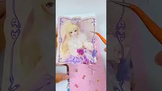 ASMR decorating paper doll with sticker #paperasmr #paperprincess #asmrvideos #decorating