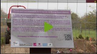 Travaux sur la roseraie du parc de la maison de George Sand à Nohant