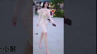 hot model Zhu xiaoqi grab attention by hot street walk  #shorts #model